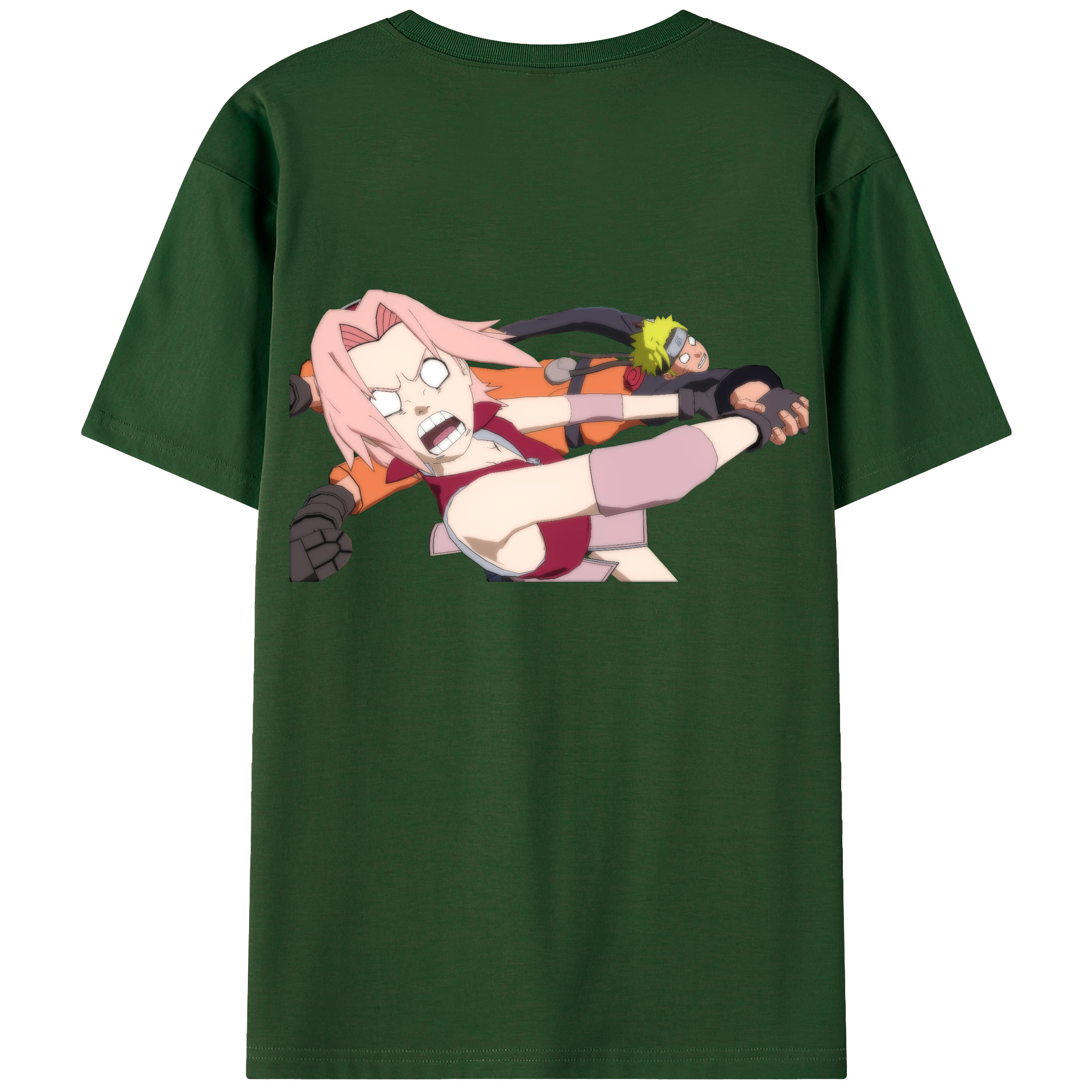 （画像用） NARUTO -ナルト- 春野サクラ Haruno Sakura 綿100％半袖Tシャツ（背面プリント）